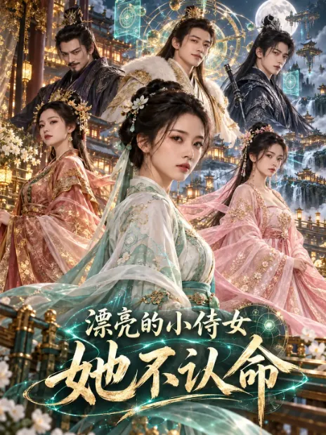 古装漫剧海报：华丽群像与「漂亮的小侍女她不认命」剧名
