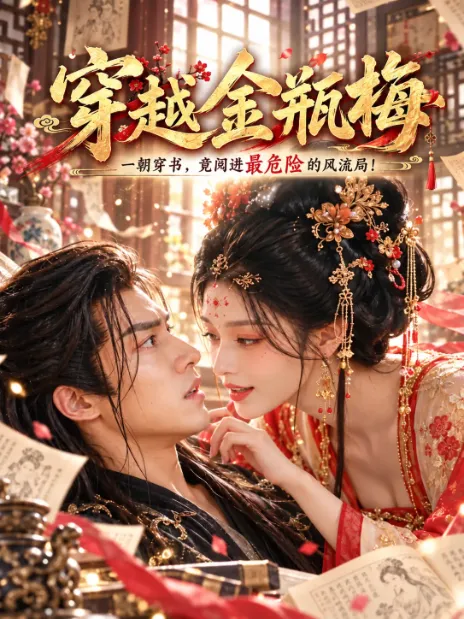古装短剧海报：穿越题材剧名「穿越金瓶梅」